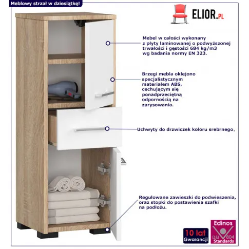 Regał łazienkowy na nóżkach Mireco 3X