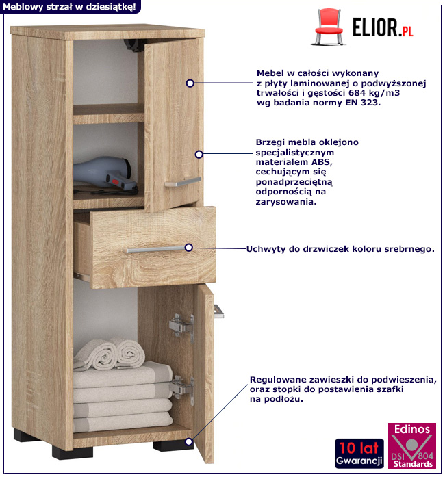 Zamykany regał łazienkowy Riten 3X