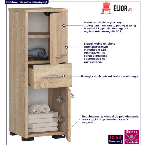 Zamykany półsłupek łazienkowy Mireco 3X