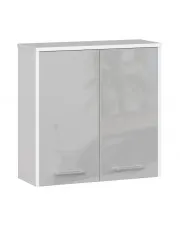 Wisząca szafka łazienkowa biały + metalik połysk - Zofix 4X