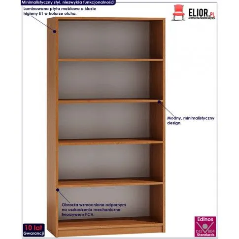 Fotografia Regał z półkami Fawios 4X - olcha z kategorii Meble do przechowywania