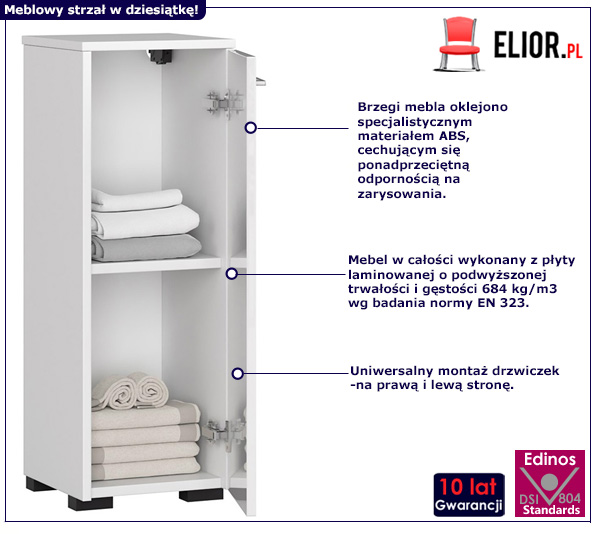 Biały regał łazienkowy Opus 4X