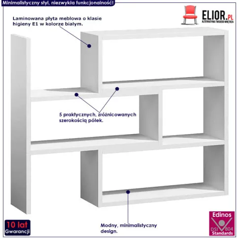 Fotografia Biały regał z półkami - Inglis 2 z kategorii Regały