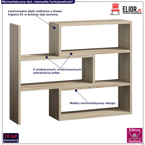 Fotografia Regał rozsuwany dąb sonoma - Inglis 2X z kategorii Regały