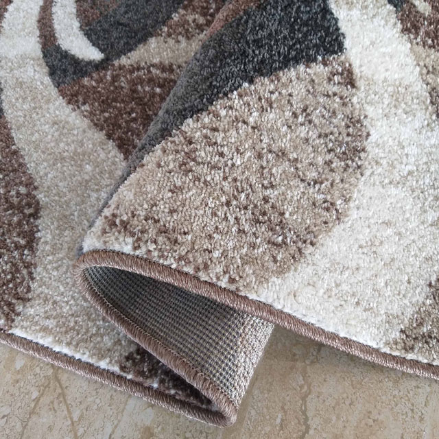 Nowoczesny dywan prostokątny w odcieniach brązu Dravi