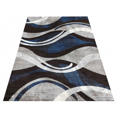 Szaro-turkusowy dywan z wzorem Dravi