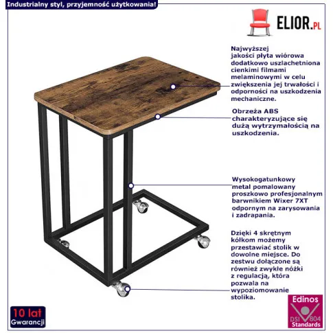 Infografika stolika pod laptop Aser