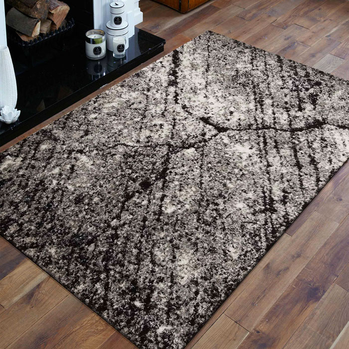 Szary nowoczesny miękki dywan do salonu Roseto 3X