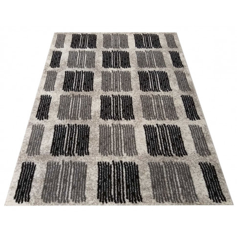 Prostokątny szary dywan w nowoczesne wzory Sengalo 4X