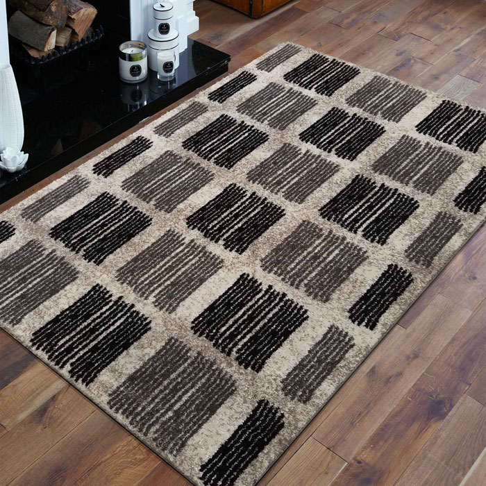 Szary nowoczesny dywan we wzory Sengalo 4X