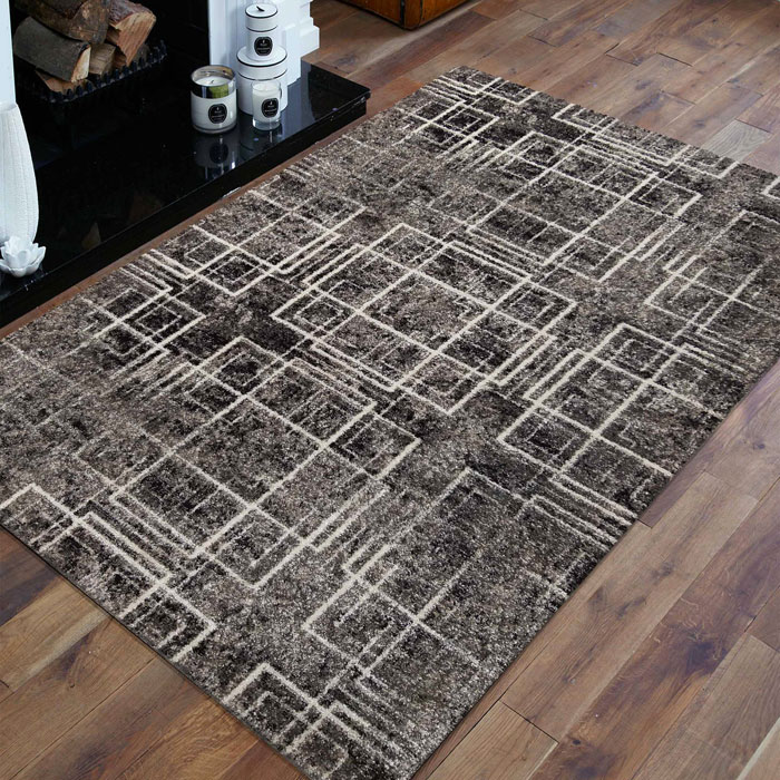 Szary nowoczesny dywan wzorzysty Sengalo 4X