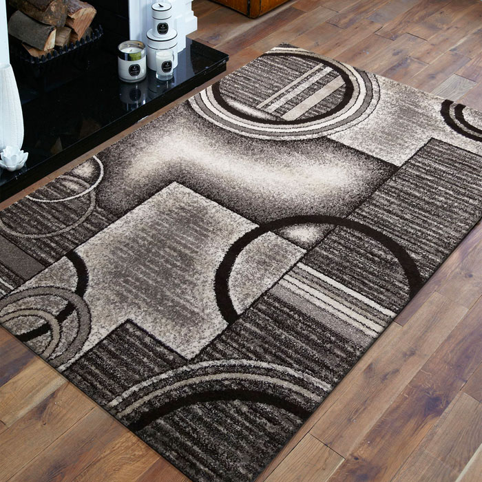 Szary nowoczesny miękki dywan do przedpokoju Sengalo 7X