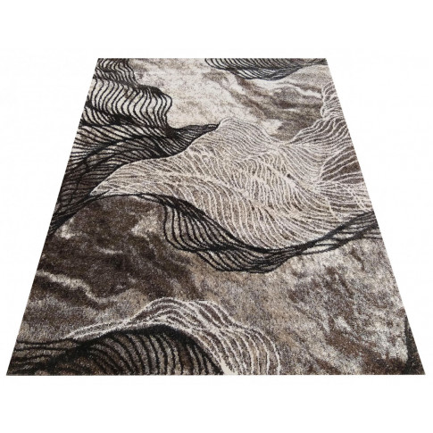 Brązowy nowoczesny miękki dywan we wzory Noveros 6X