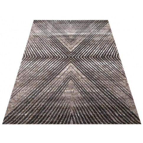 Brązowy nowoczesny miękki dywan z wzorem Noveros 7X