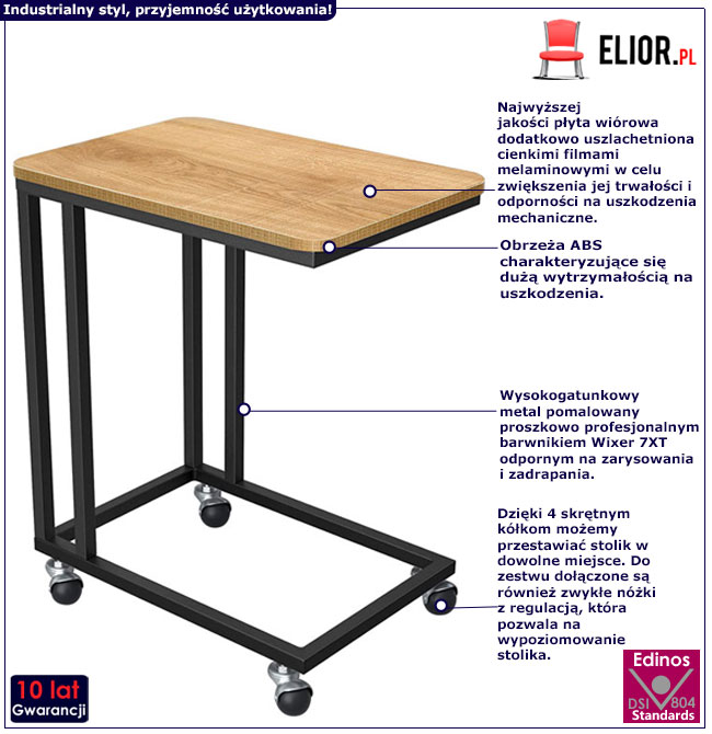 Stolik na kółkach do salonu Goves