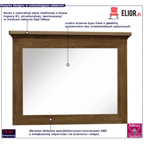 Lustro w ramie dąb lefkas Almira 12X