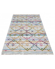 Kolorowy dywan z frędzlami w geometryczne wzory - Dehab w sklepie Edinos.pl