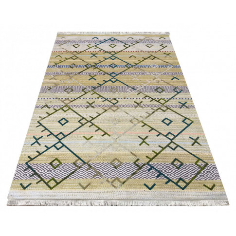 Żółty bawełniany dywan z frędzlami Dehab