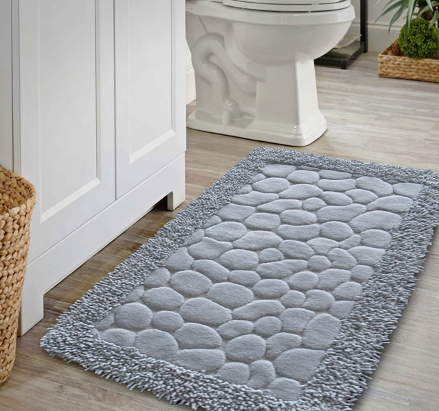 Szare bawełniane dywaniki łazienkowe Balmi