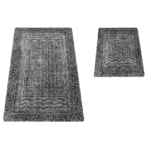 Komplet szarych dywaników łazienkowych Ukel