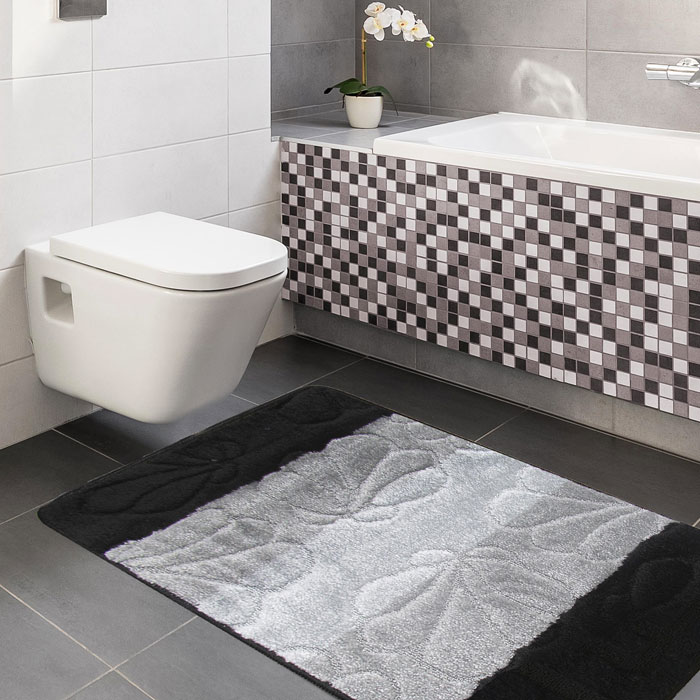 Zestaw czarnych miękkich dywaników łazienkowych Visto