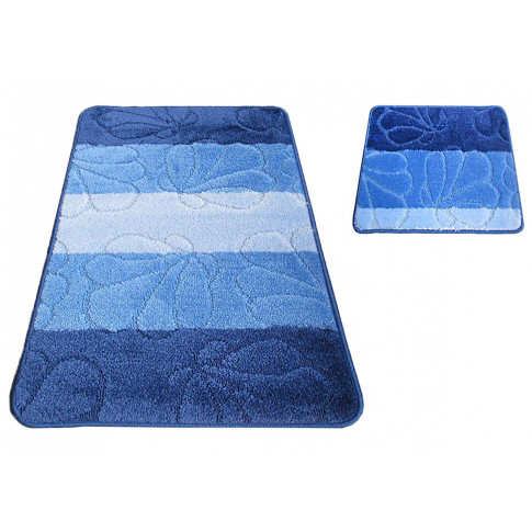 Niebieski zestaw dywanów łazienkowych Visto
