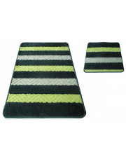 Zielone miękkie dywaniki łazienkowe w paski - Batiso 3X w sklepie Edinos.pl