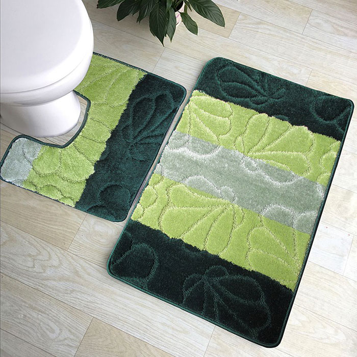 Komplet zielonych dywaników łazienkowych Visto 4X
