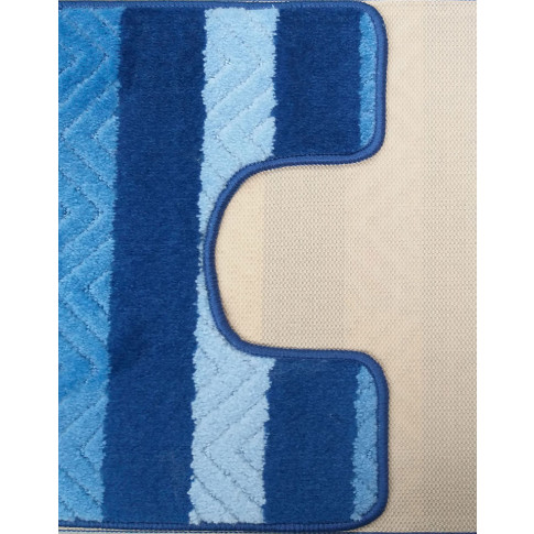 Komplet niebieskich dywaników do łazienki Batiso 4X