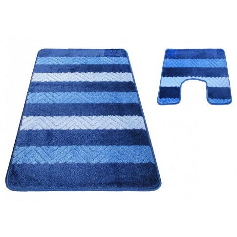 Zestaw niebieskich dywaników łazienkowych Batiso 4X