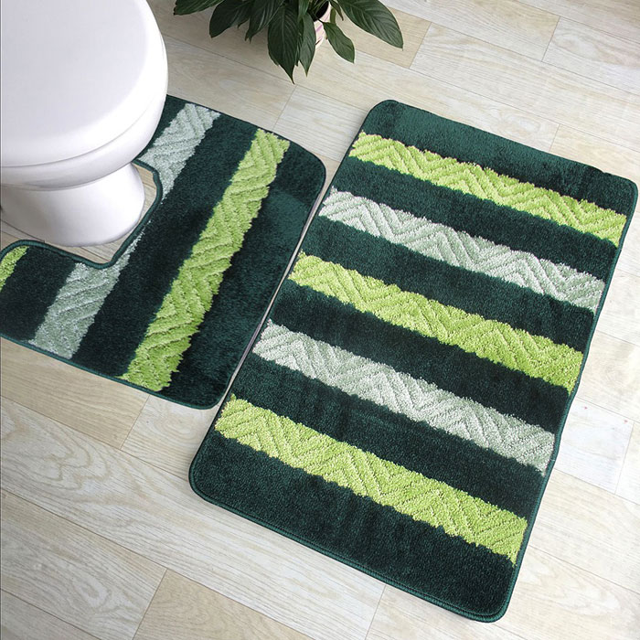 Nowoczesne zielone dywaniki łazienkowe Batiso 4X