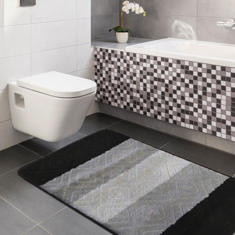 Czarne miękkie designerskie dywaniki łazienkowe Herion 4X
