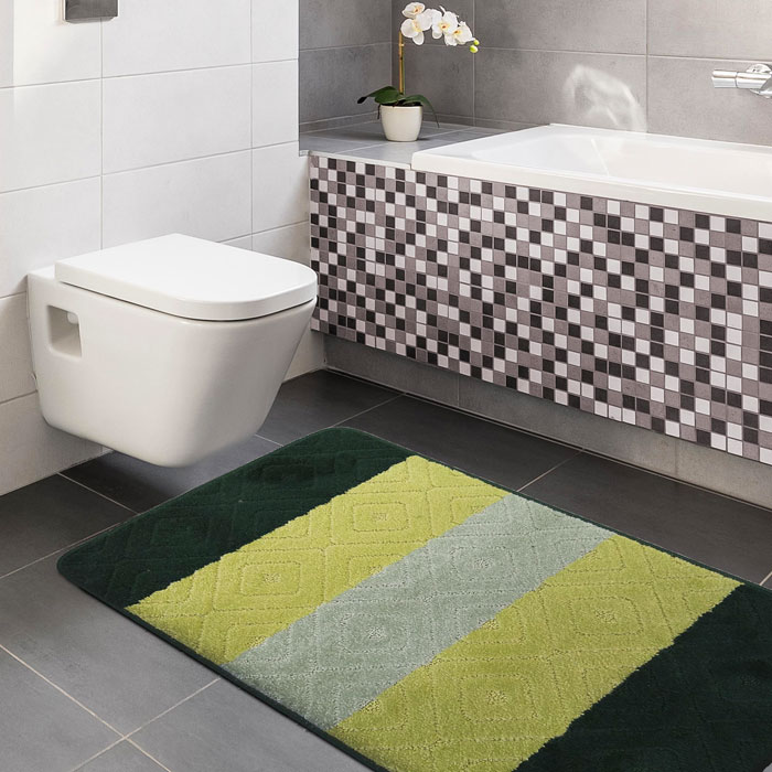Komplet zielonych dywaników łazienkowych Herion 3X
