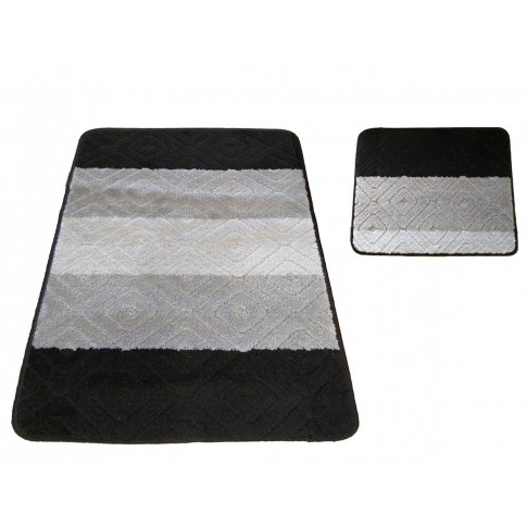 Czarny nowoczesny zestaw dywaników łazienkowych Herion 3X Herion 3X