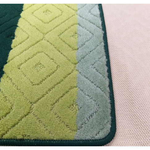 Zielone zdobione dywaniki do łazienki Herion 3X