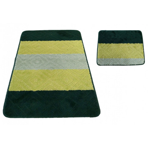 Zielone nowoczesne dywaniki łazienkowe Herion 3X