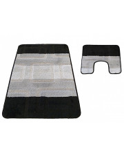 Czarne miękkie wzorzyste dywaniki łazienkowe - Amris 4X w sklepie Edinos.pl