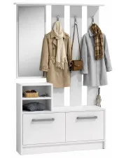 Biała garderoba z lustrem do korytarza - Etien w sklepie Edinos.pl