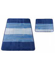 Niebieskie wzorzyste dywaniki łazienkowe - Amris 3X w sklepie Edinos.pl