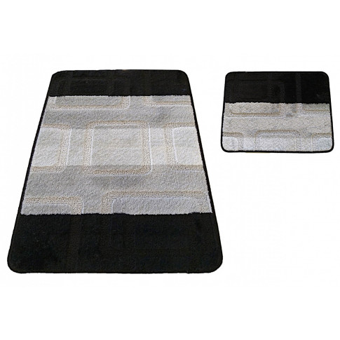Czarne nowoczesne dywaniki do łazienki Amris 3X
