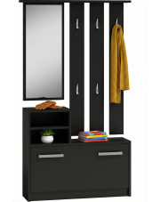 Czarny zestaw mebli z lustrem do przedpokoju - Etien w sklepie Edinos.pl