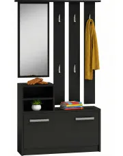 Czarny zestaw mebli z lustrem do przedpokoju - Etien w sklepie Edinos.pl