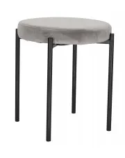 Welurowy taboret szary - Delphi w sklepie Edinos.pl