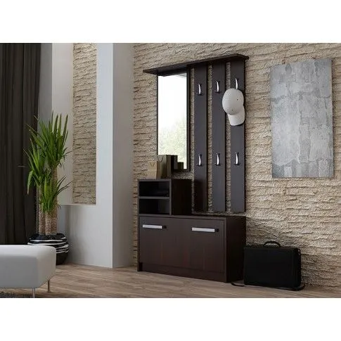 Szczegółowe zdjęcie nr 4 produktu Garderoba z wieszakiem do przedpokoju Dulla - wenge