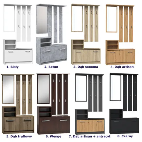 Szczegółowe zdjęcie nr 6 produktu Garderoba z wieszakiem do przedpokoju Dulla - wenge