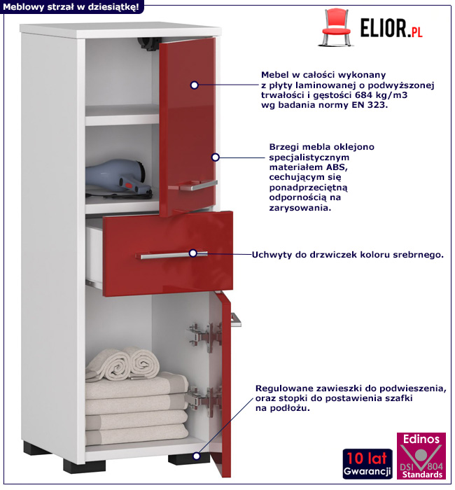 Nowoczesny półsłupek z szufladą Riten 4X
