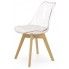 Zdjęcie produktu Przezroczyste krzesło z poduszką w stylu skandynawskim - Edwin.