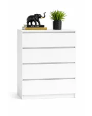 Biała komoda skandynawska z 4 szufladami - Sulli w sklepie Edinos.pl