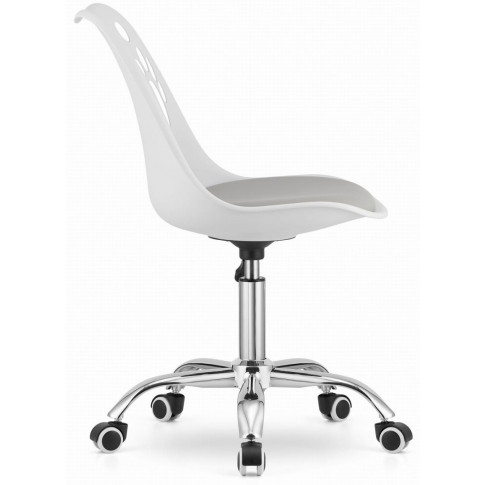białe krzesło obrotowe z szarym siedzskiem Parpa
