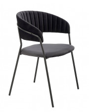 Czarne tapicerowane krzesło - Eledis 4X w sklepie Edinos.pl